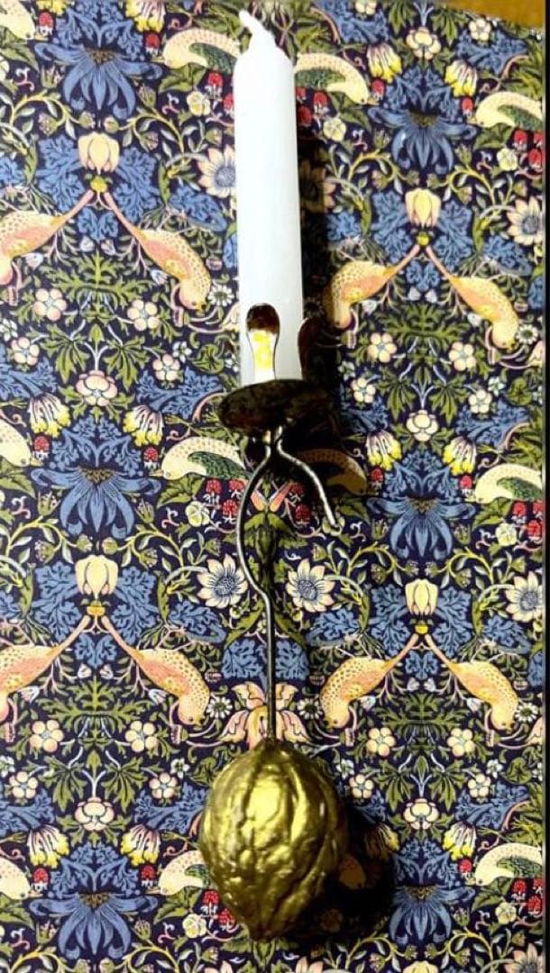 [希少]フランスアンティーク・ゆらゆら揺れるクルミの振り子キャンドル1点/NO2