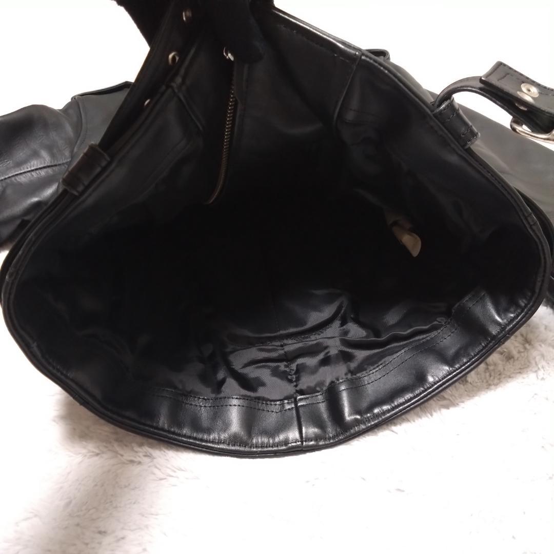 美品KADOYAカドヤ　WM　ブラック黒　ダブルライダースジャケット　ベルト