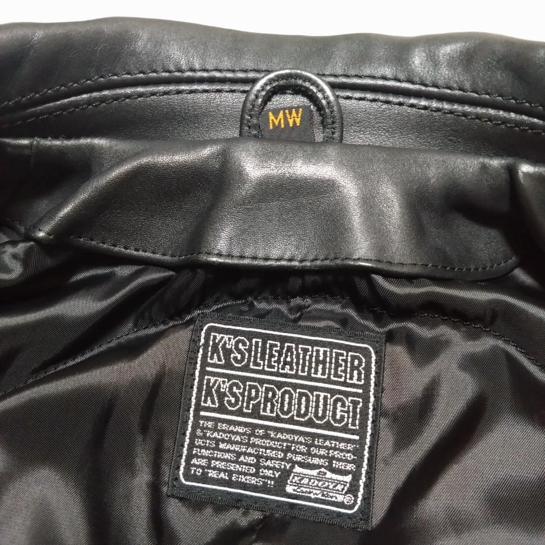 美品KADOYAカドヤ　WM　ブラック黒　ダブルライダースジャケット　ベルト