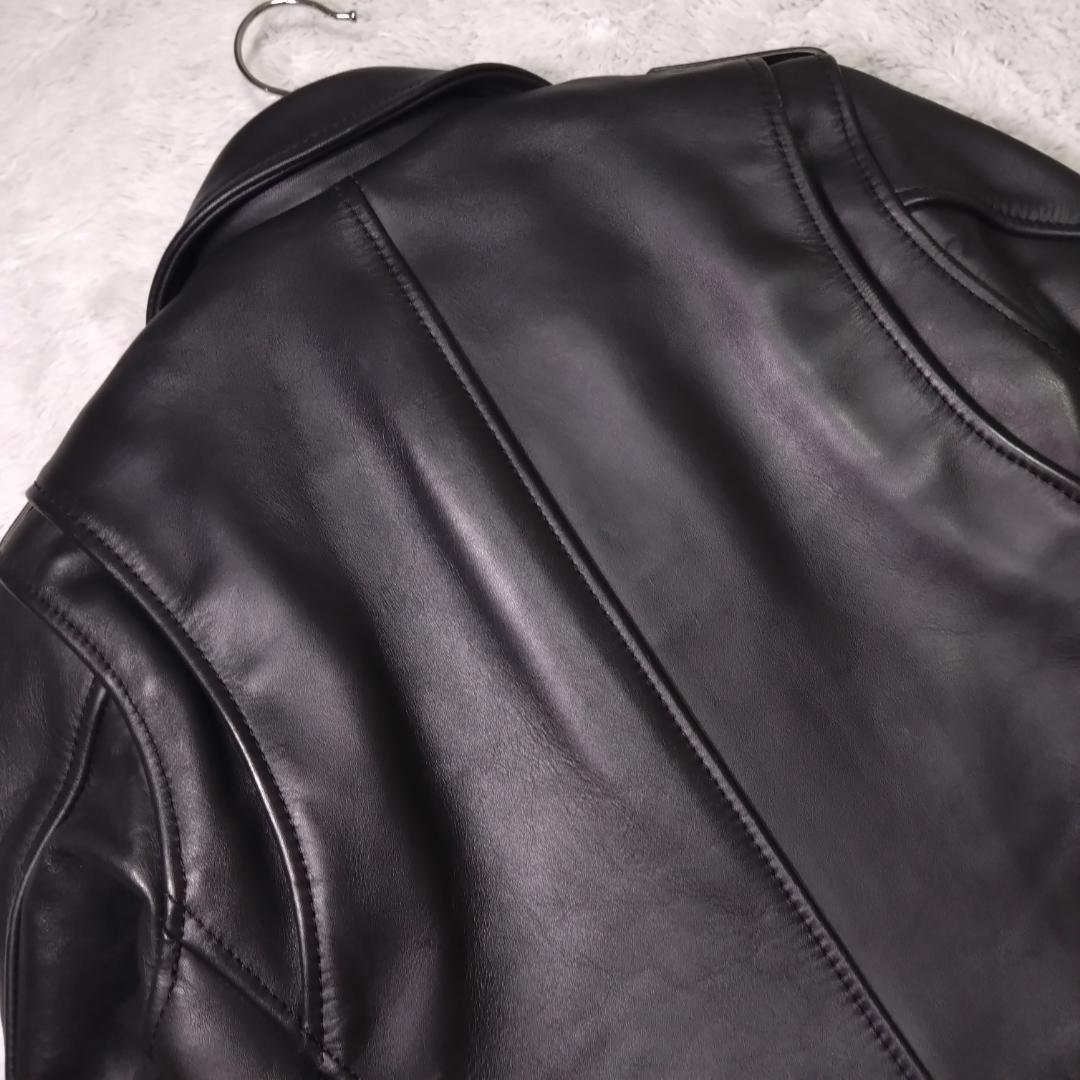 美品KADOYAカドヤ　WM　ブラック黒　ダブルライダースジャケット　ベルト