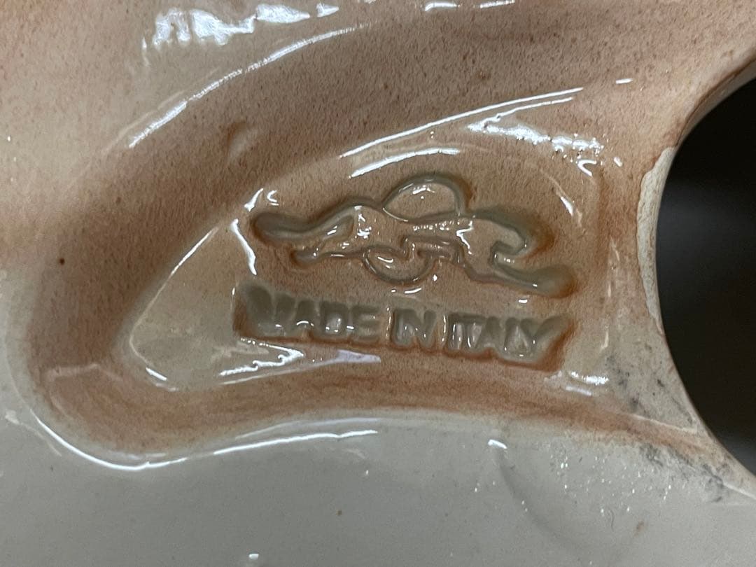 ミニチュアダックスフント 置物イタリー製 陶器 イヌ 美品