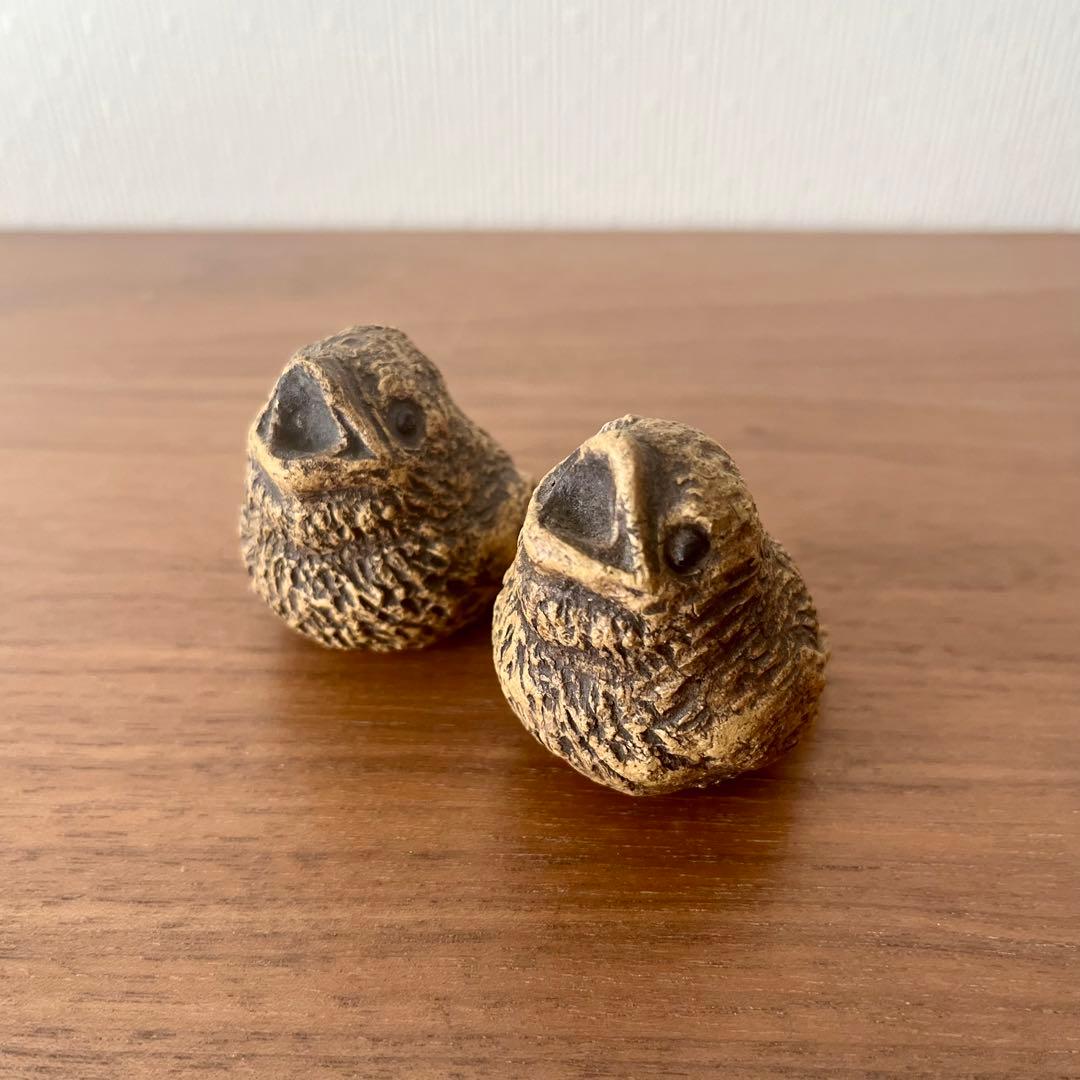 小鳥　ひな　陶器　置物　スウェーデン