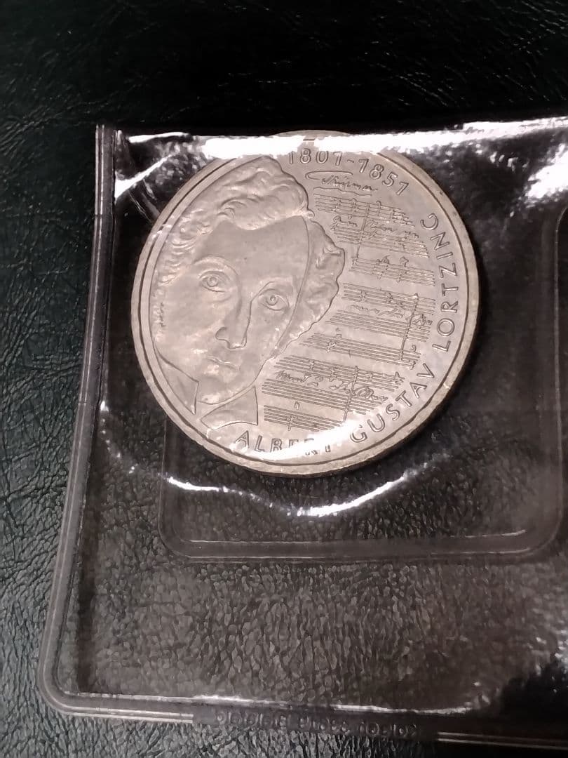 アルベルト·グスタフ·ロルツィング生誕200周年記念10マルク銀貨　SV925