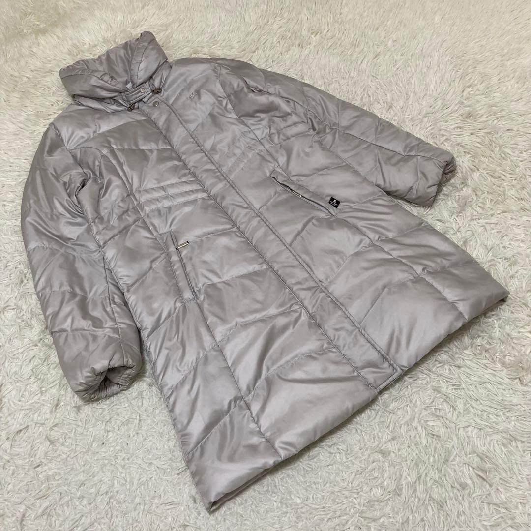 courreges クレージュ　ロゴ入りダウンコート　アウター　シルバー　40