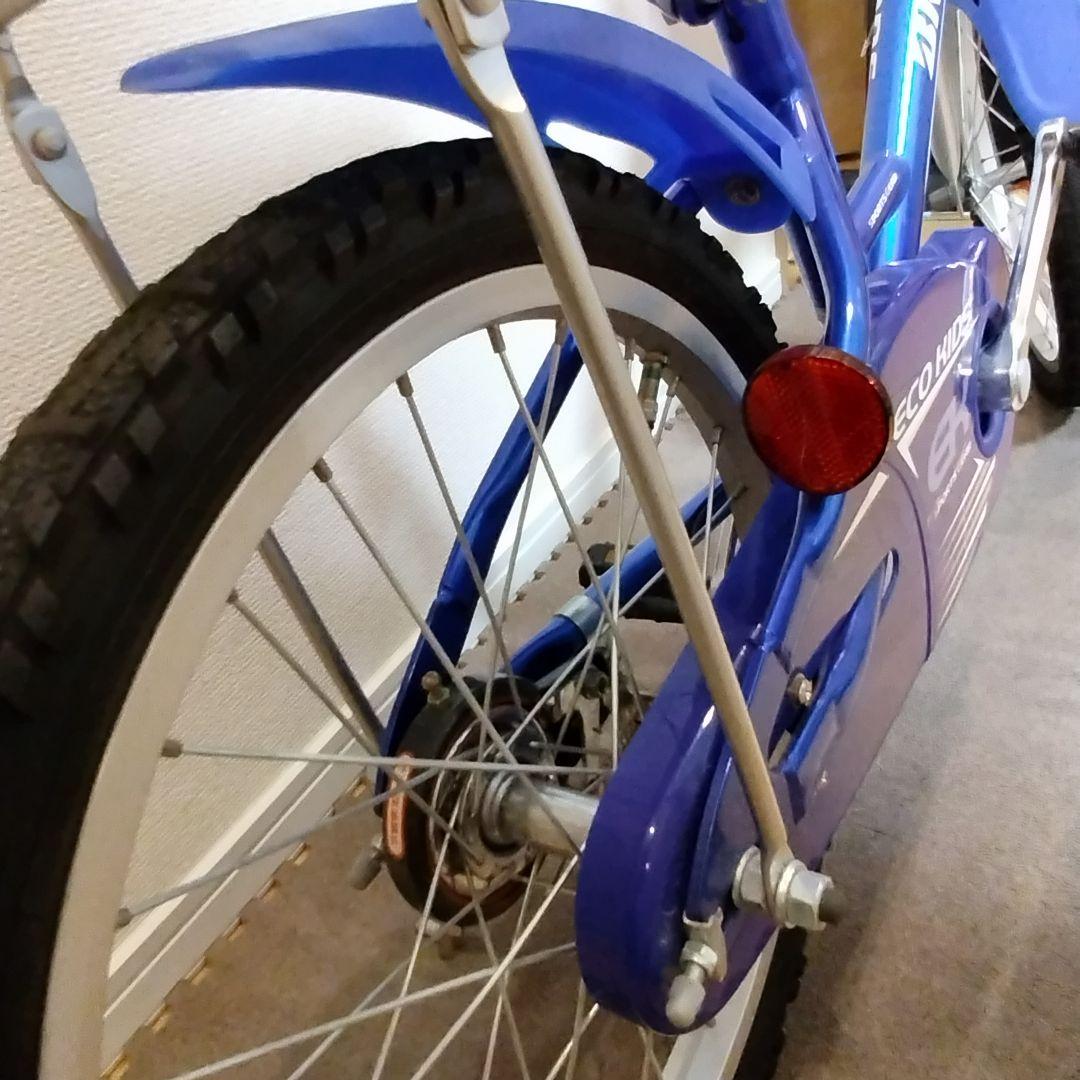 【中古】キッズ自転車　ブリヂストン　エコキッズスポーツ ブルー18型補助輪付き