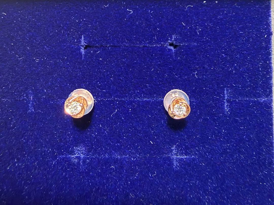TSUTSUMI K10ピンクゴールドダイヤモンドピアス
