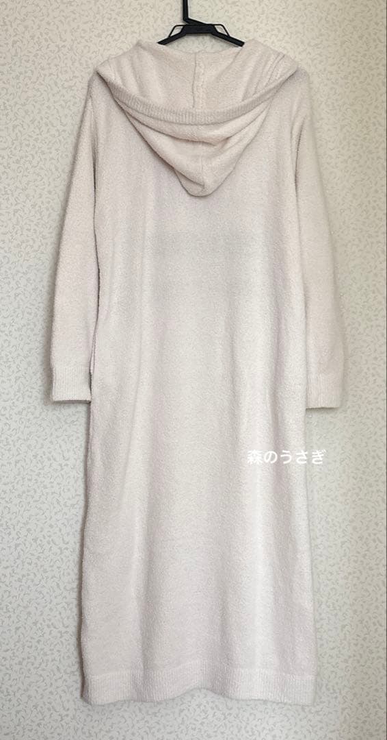 ジェラートピケ　ビションフリーゼ モチーフジャガードフード付きロングワンピース