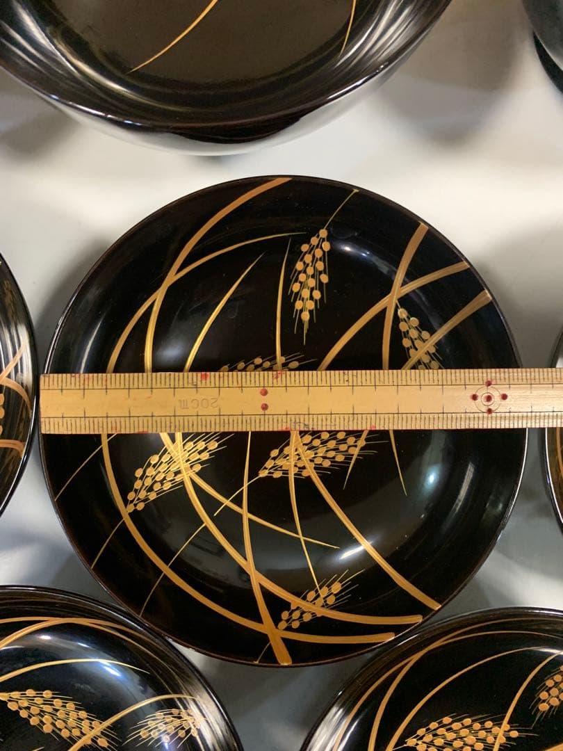 京漆匠　象彦　吸物椀　稲穂　五客