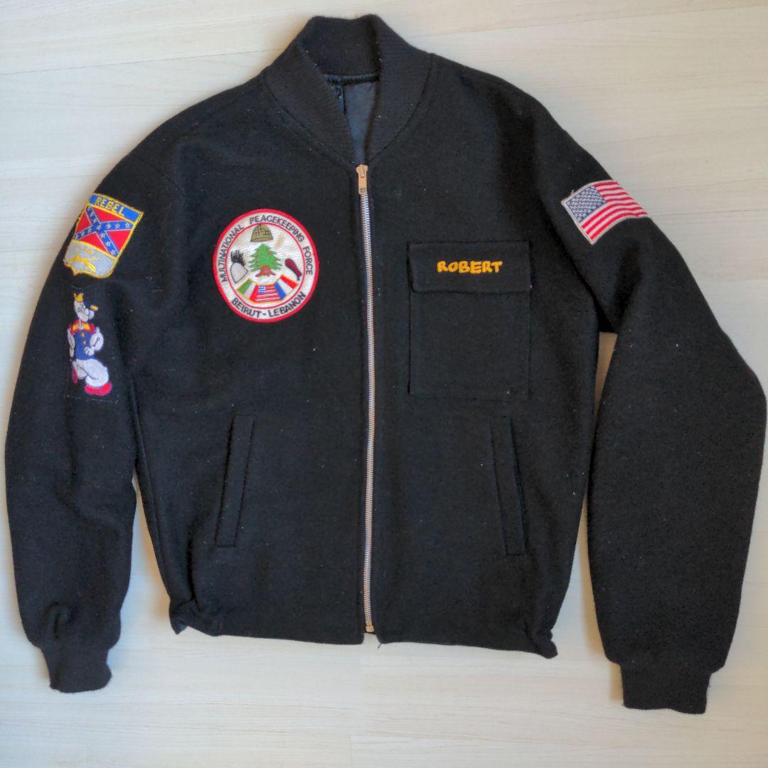 80s US.ネイビー ツアージャケット スーベニアジャケット ベトジャン 別珍