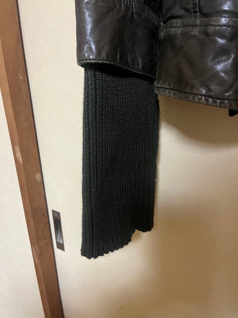 Tough Jeansmith 濃ブラウン レザーライダースジャケット