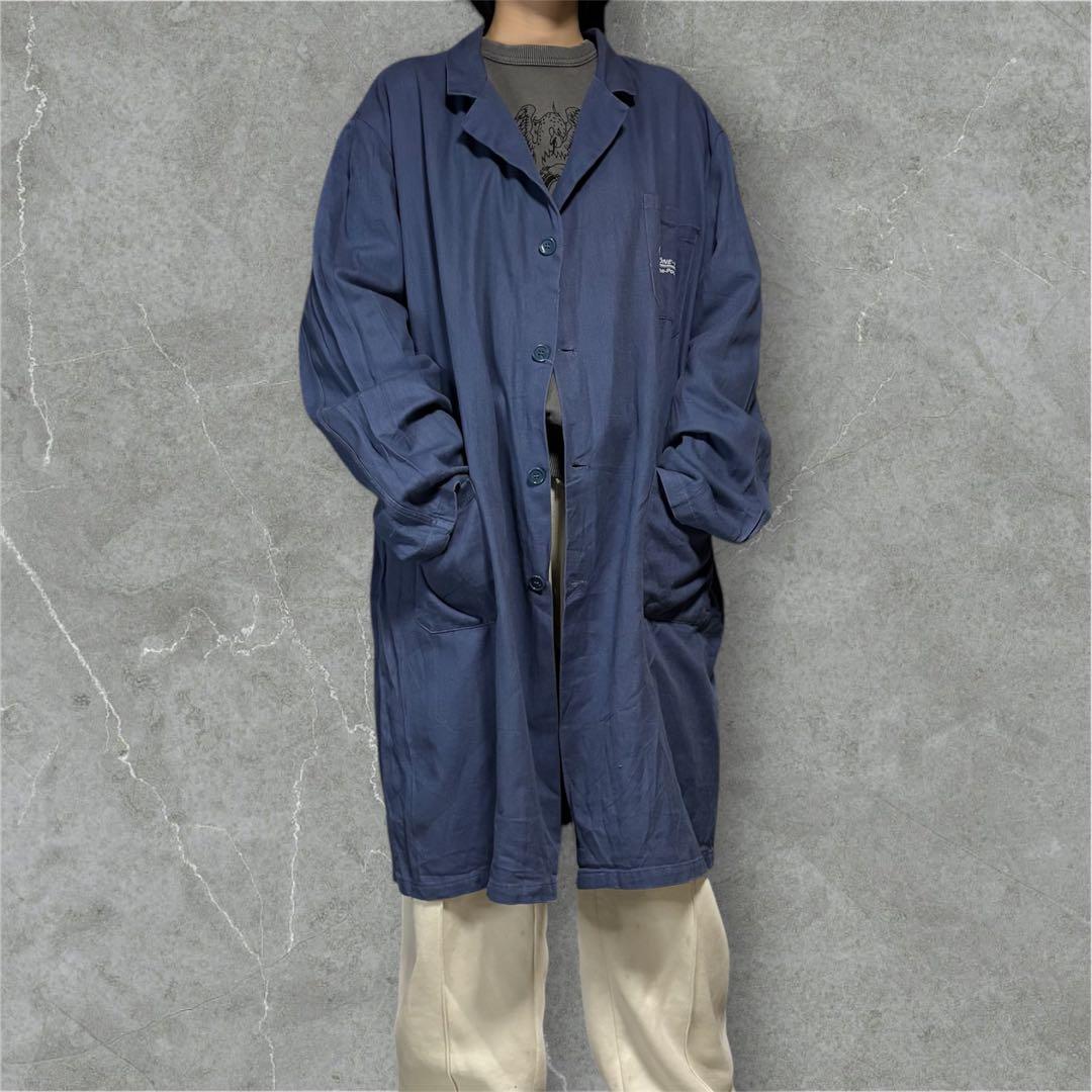 90s French ヴィンテージWork Atelier LOGO Coat