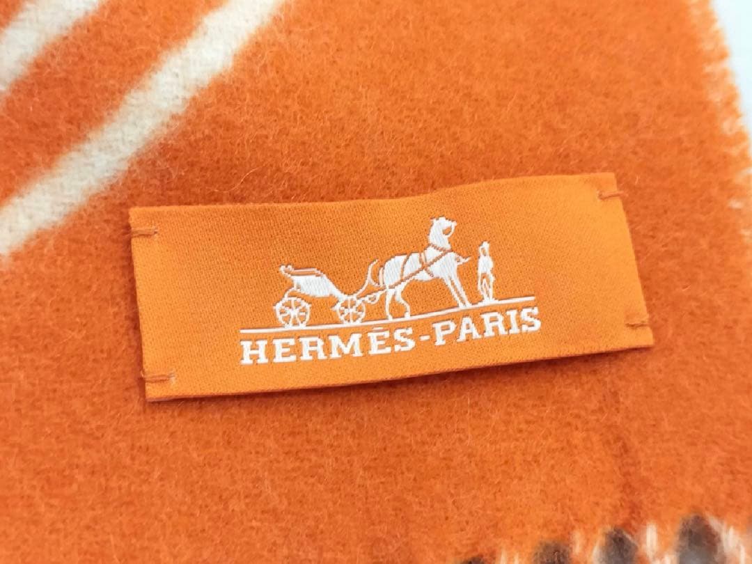 HERMES エルメス カシミヤ100% マフラー 極美品　箱付