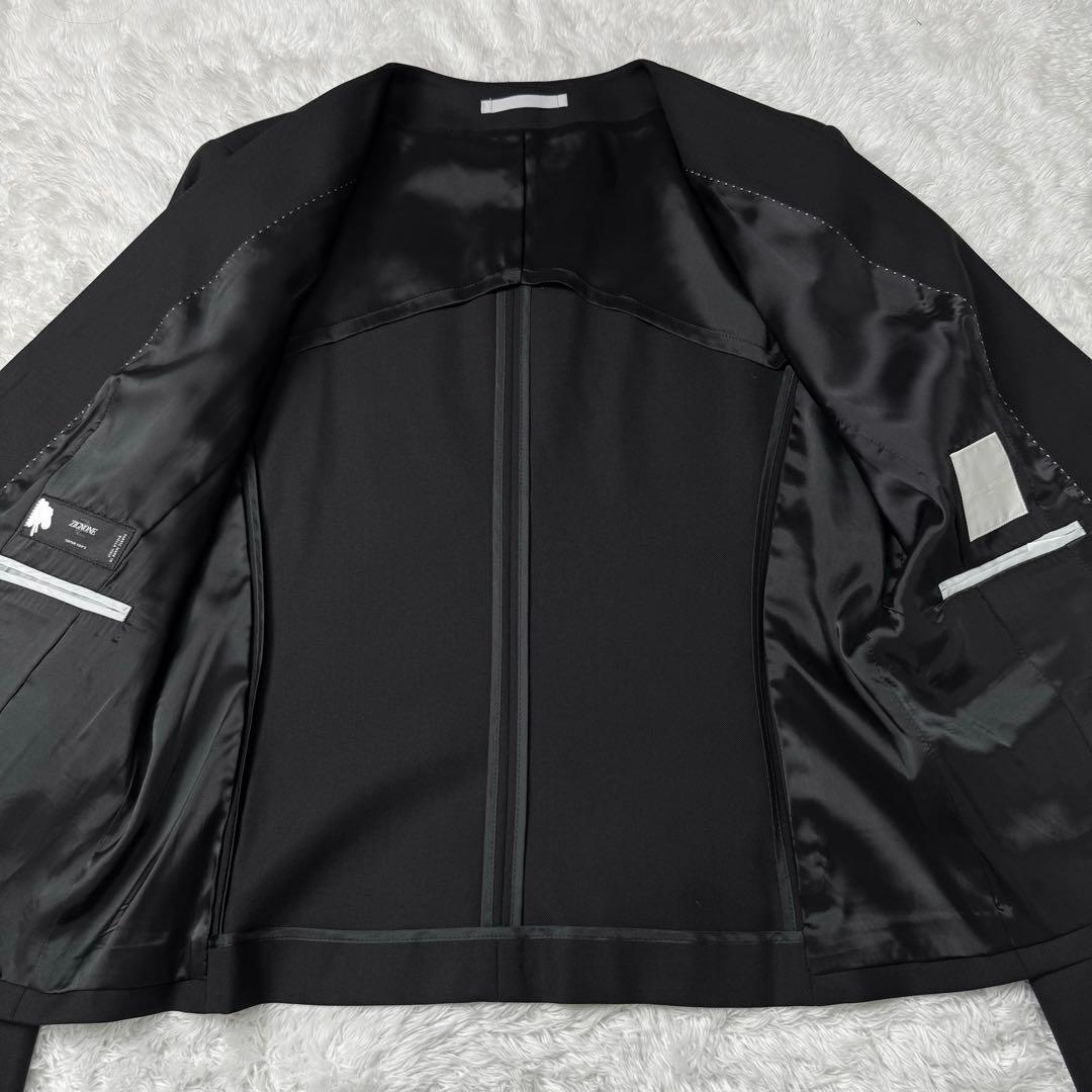 【極美品】LES MUES 大きいサイズ4L 伊ZIGNONEノーカラースーツ