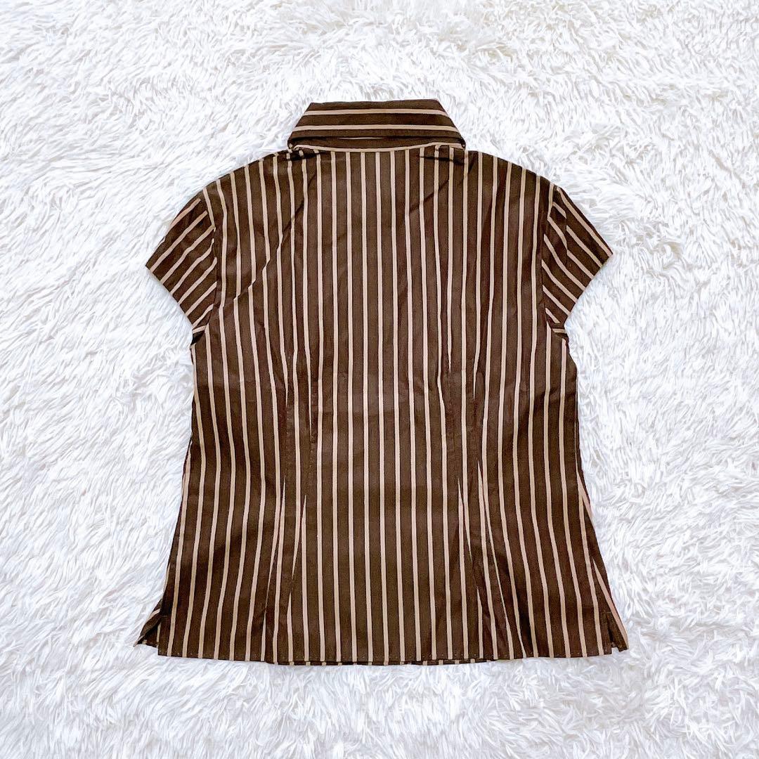 ルイヴィトン ストライプ シャツ　ブラウン　ベージュ