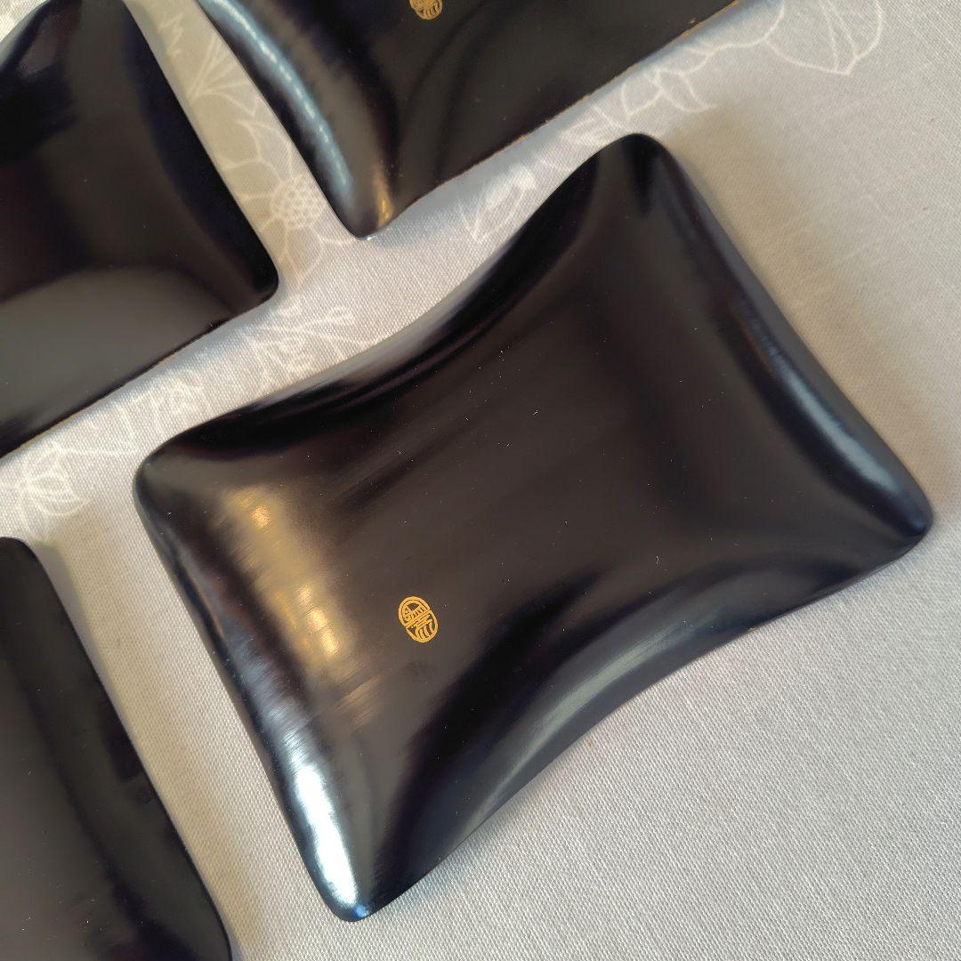 【象彦】銘々皿 5枚組 漆器 金箔 漆塗 専用箱付き