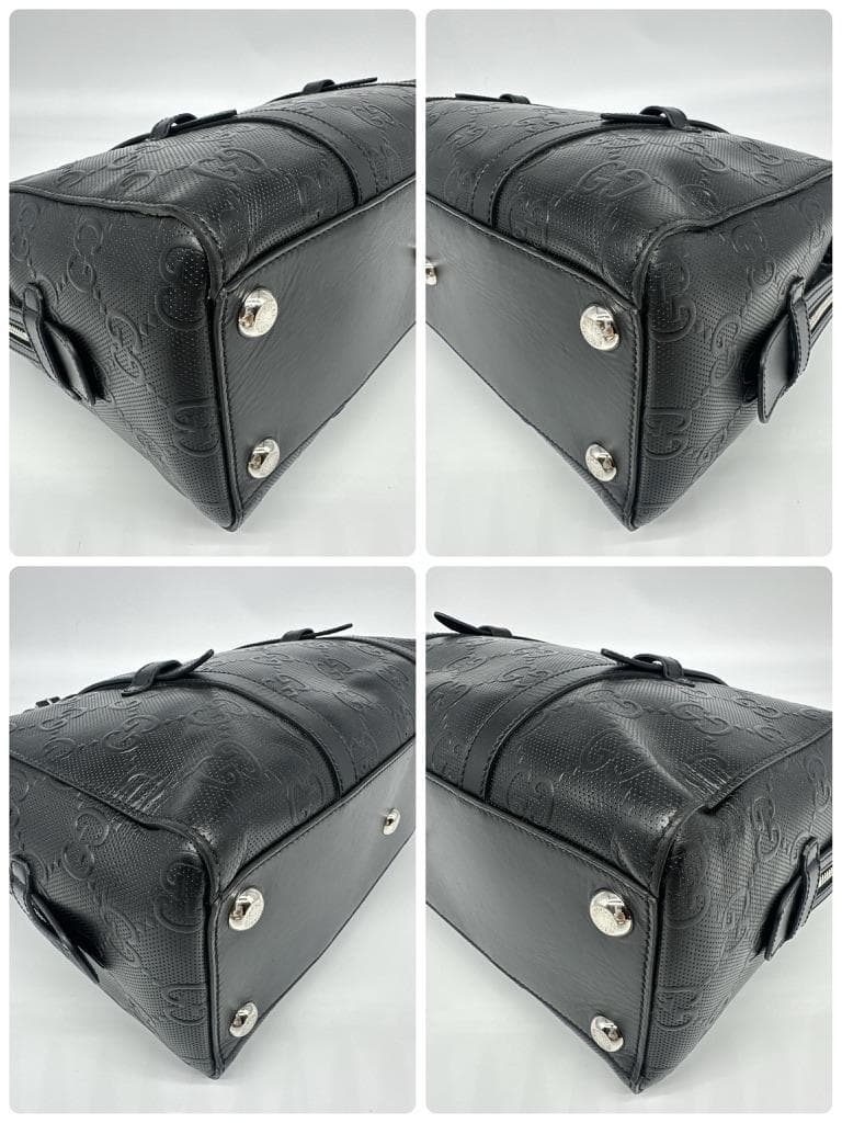 【極美品】 グッチ トートバッグ　エンボス GG ビジネスバッグ ブラック