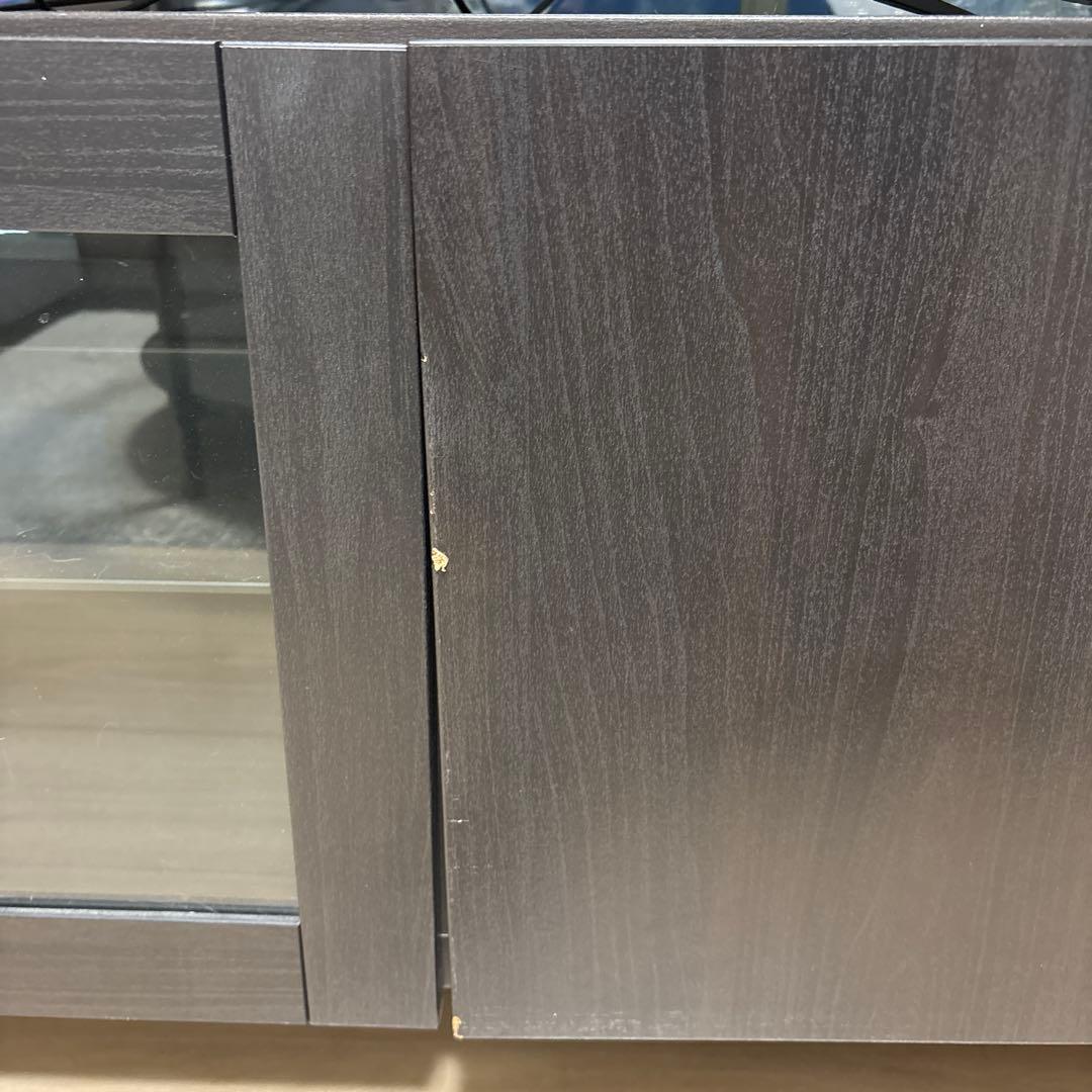 IKEA イケア　ダークブラウン テレビ台 幅180cm ガラス扉付き