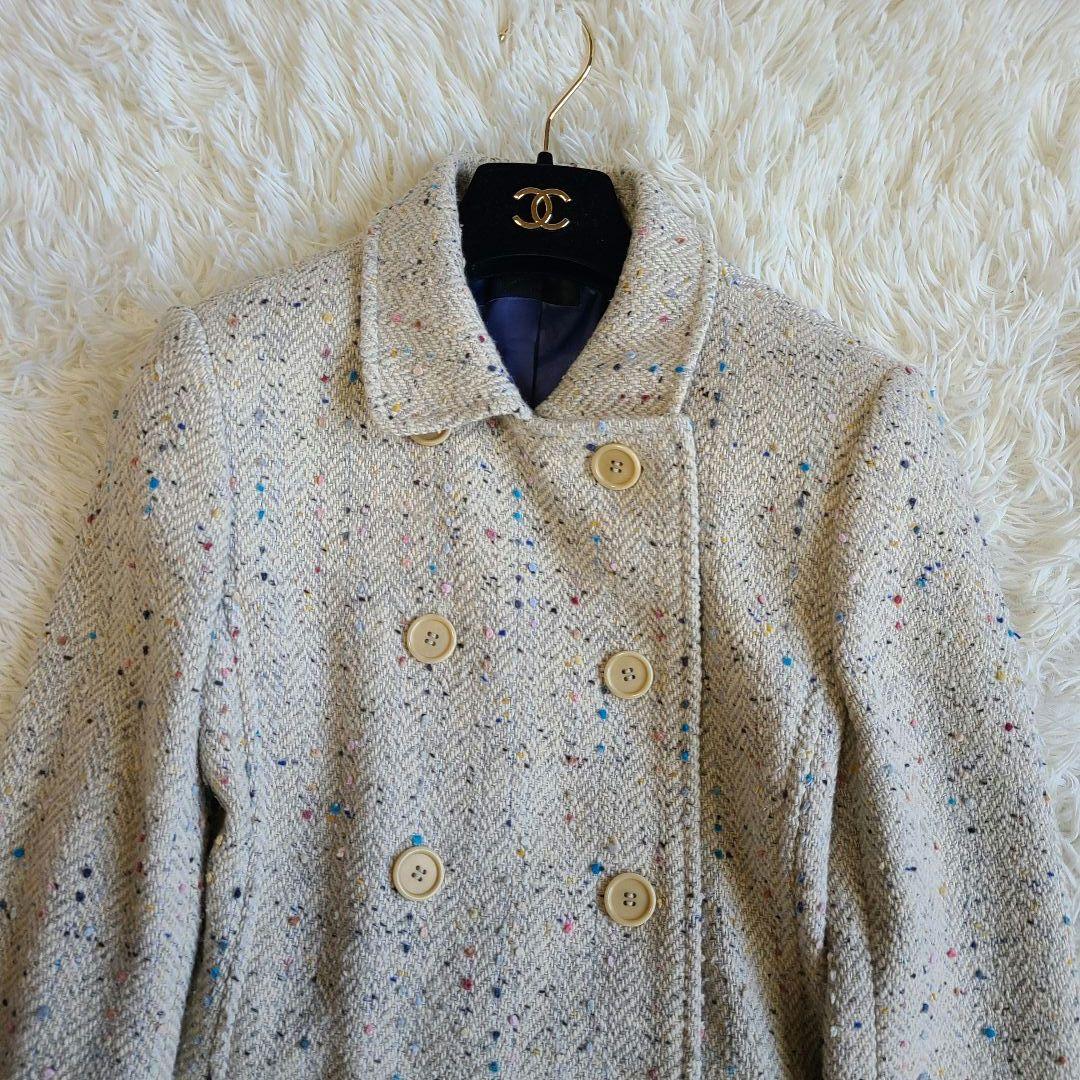 LL✨ポールスミス チェスターコート ダブルブレスト ツイード 裏地派手 リボン