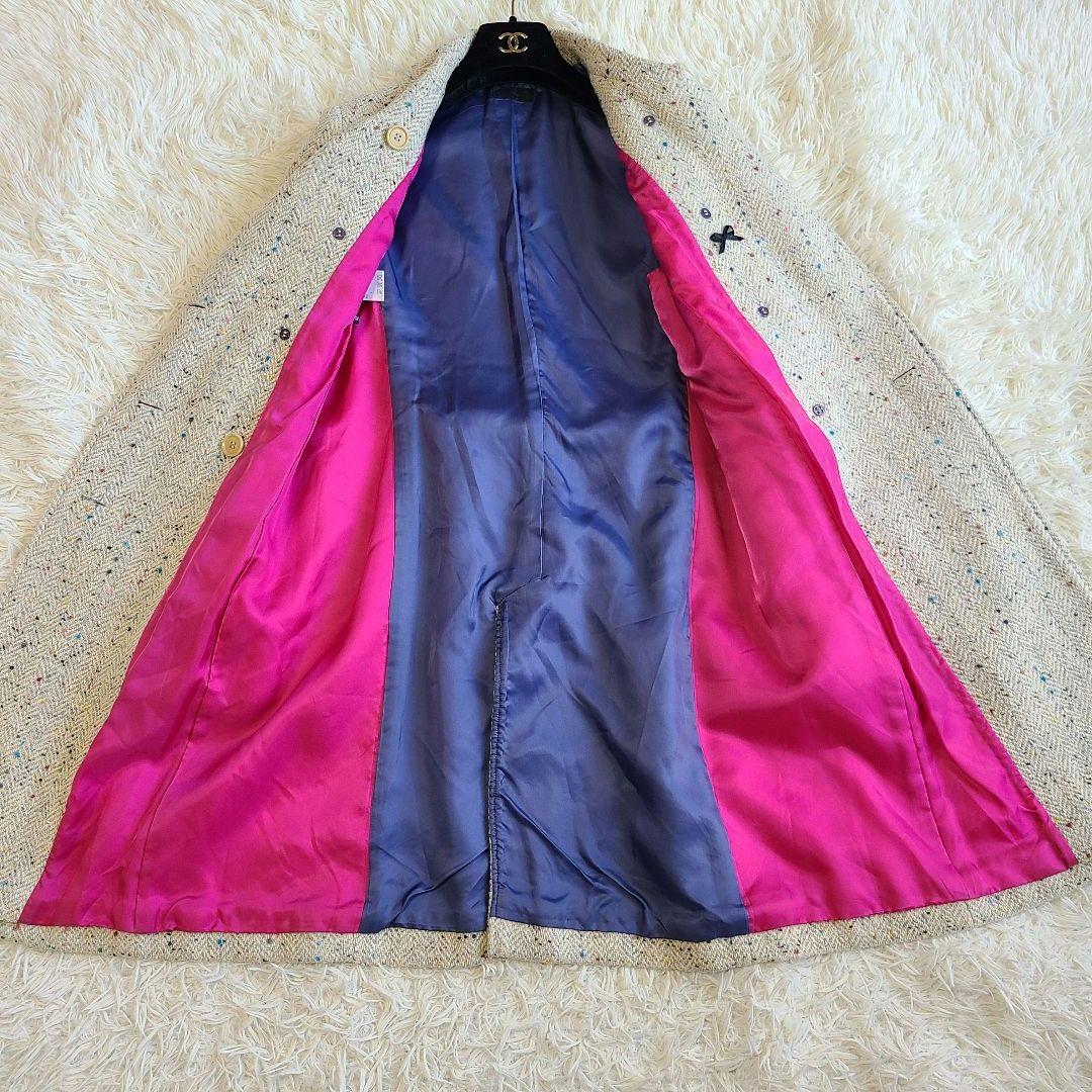 LL✨ポールスミス チェスターコート ダブルブレスト ツイード 裏地派手 リボン