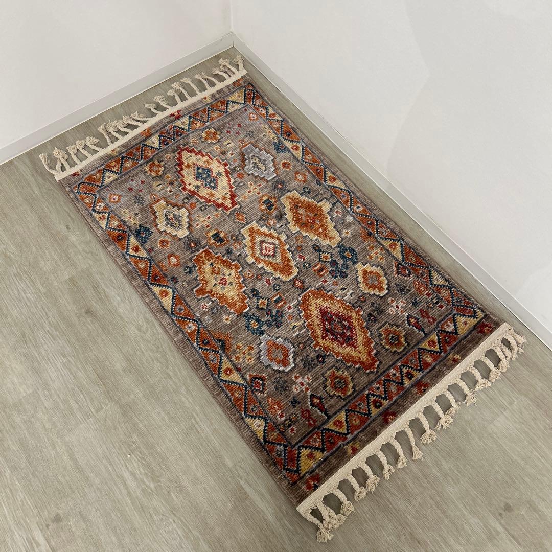 新品☆玄関マット ヴィンテージ風 ラグ キリム柄 ウィルトンラグ カーペット