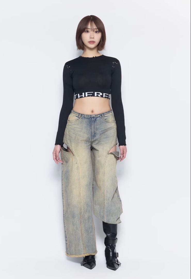 パンツ S cutting denim 2 blue THEREDTHREAD