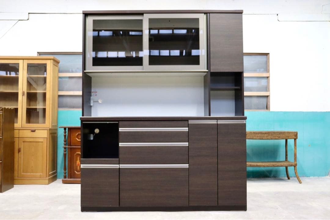 GMHH400○松田家具 プリモアレンジ ダークブラウン キッチンボード レンジ