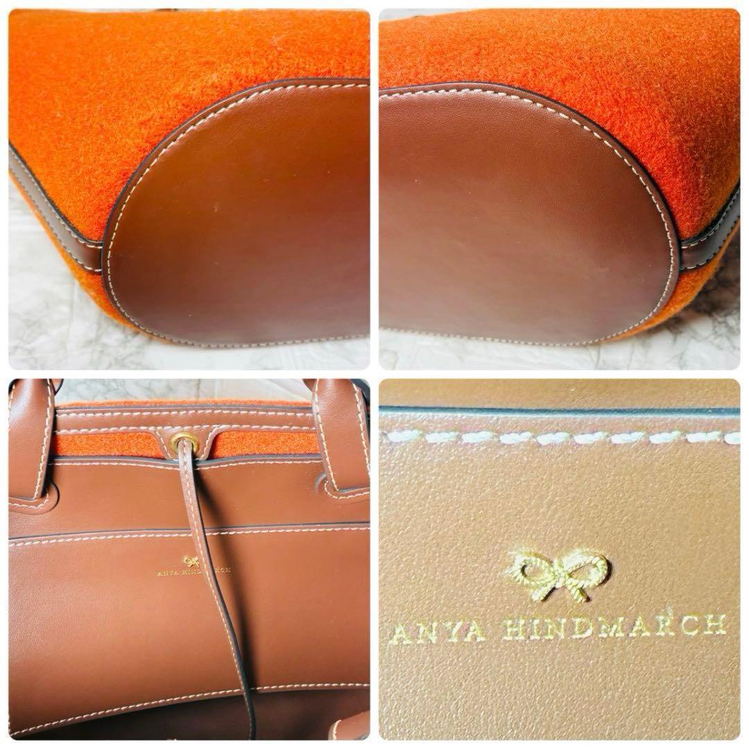 ★ 美品　アニヤハインドマーチ　アイズ　フェルトトートバッグ　ハンド　レザー
