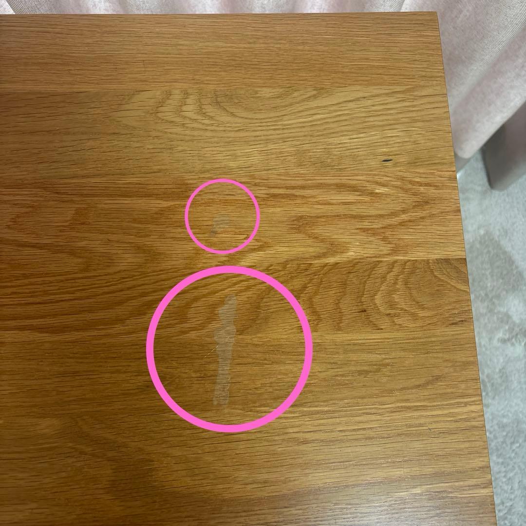 無印良品　無垢材デスク　引出し付き　オーク材　学習机