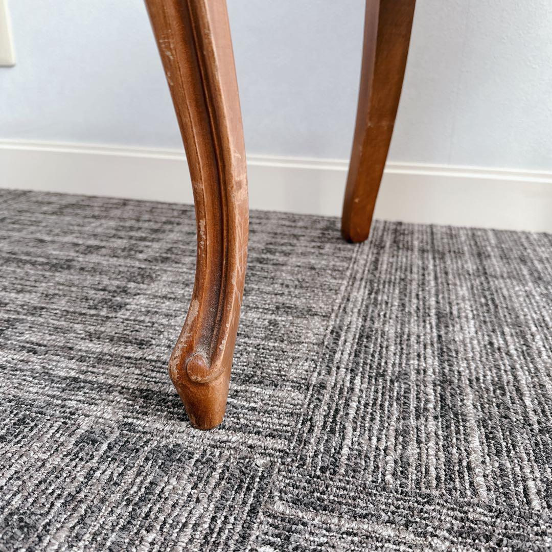 ロココ調 木製椅子 ベロア調 赤 猫脚 猫足 アンティーク チェア ①