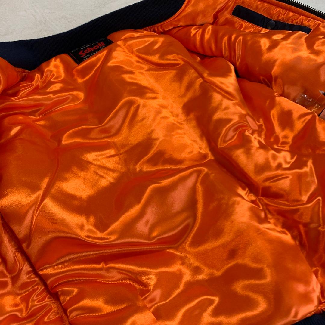 1/19まで【美品】Schott フライトジャケット MA-1 ネイビー XS