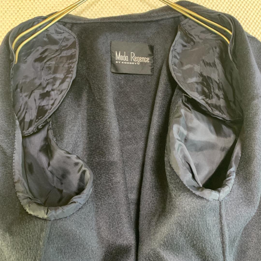 ロングコート カシミヤ PIACENZA 高級 タグ付き 黒 未使用級