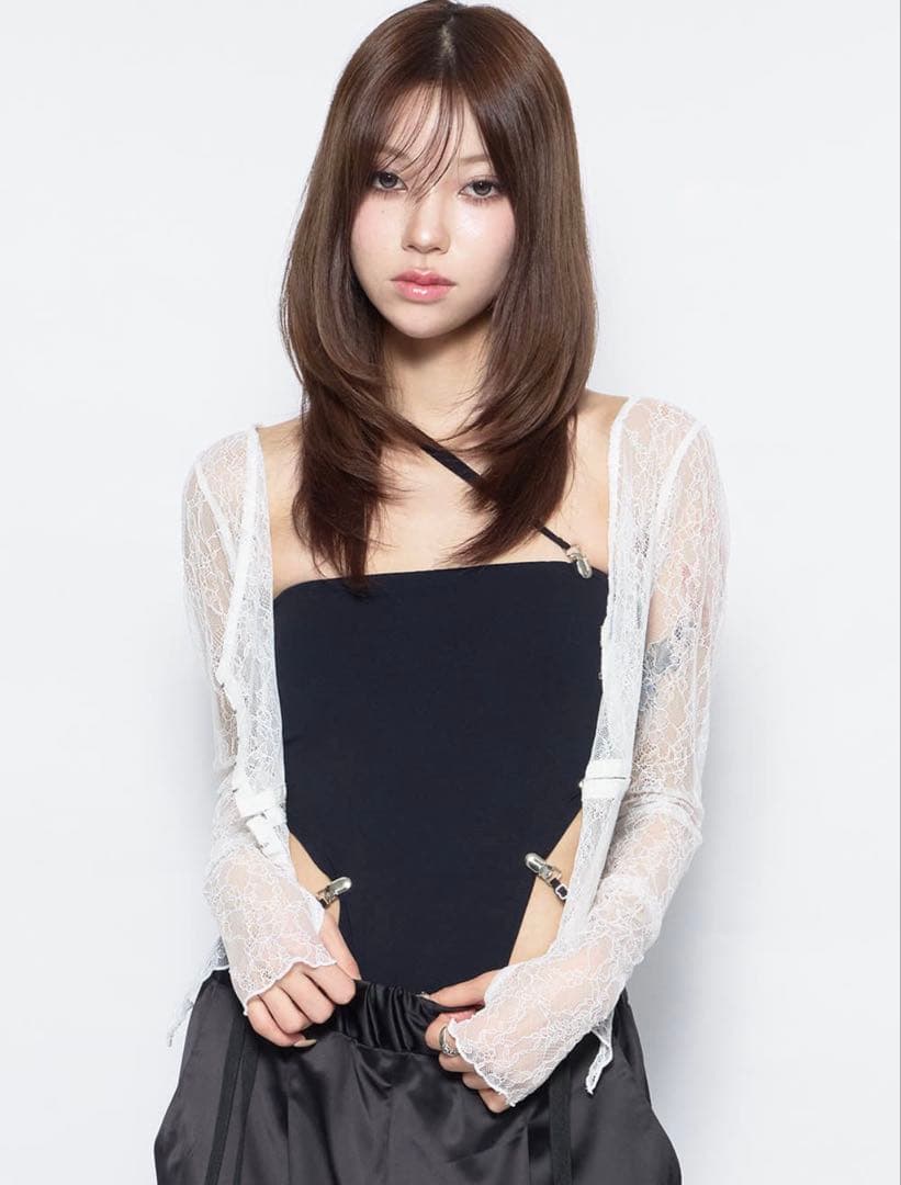 トップス THEREDTHREAD S split lace tops White