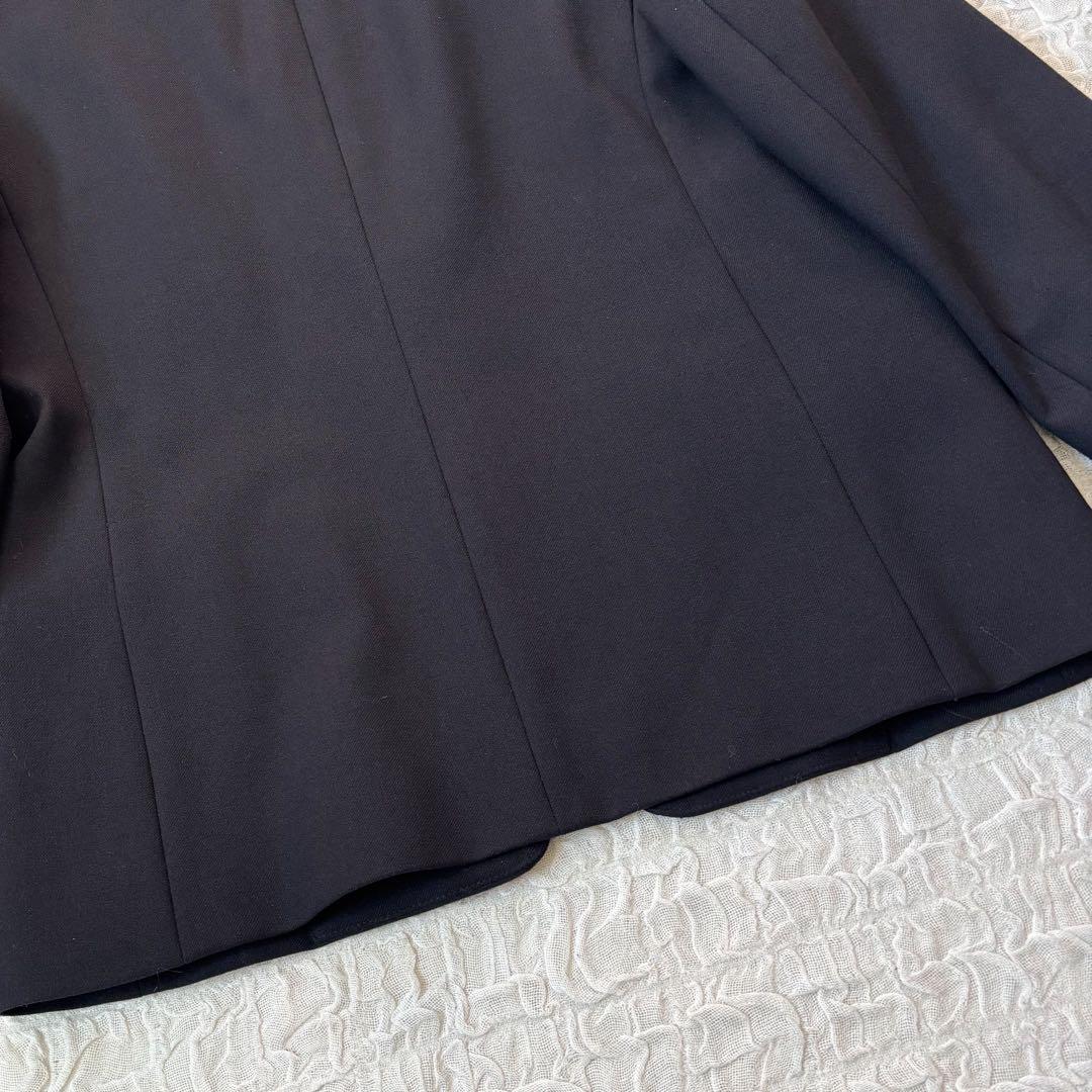 プラステ＊ノーカラージャケット パンツスーツ セットアップ ブラックM L