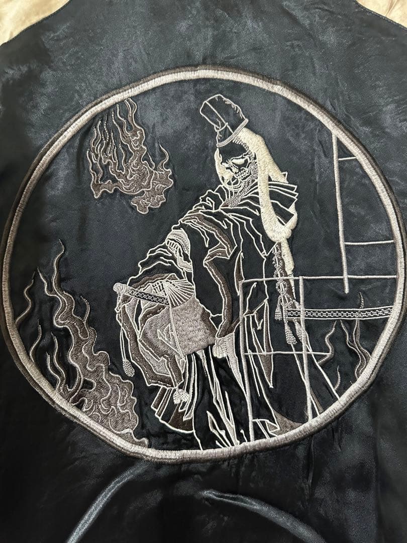 【未使用・美品】花旅楽団 スカジャン SSJ-002 白拍子 髑髏 リバーシブル