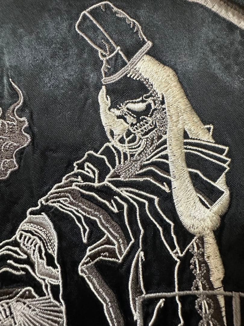 【未使用・美品】花旅楽団 スカジャン SSJ-002 白拍子 髑髏 リバーシブル