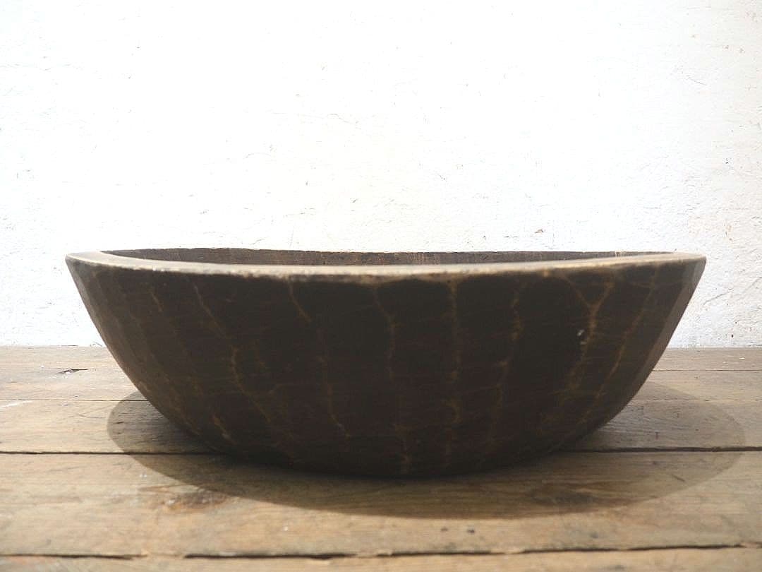 1349 W62cm レトロなこね鉢　捏ね鉢　蕎麦打ち　うどん　古道具　木皿