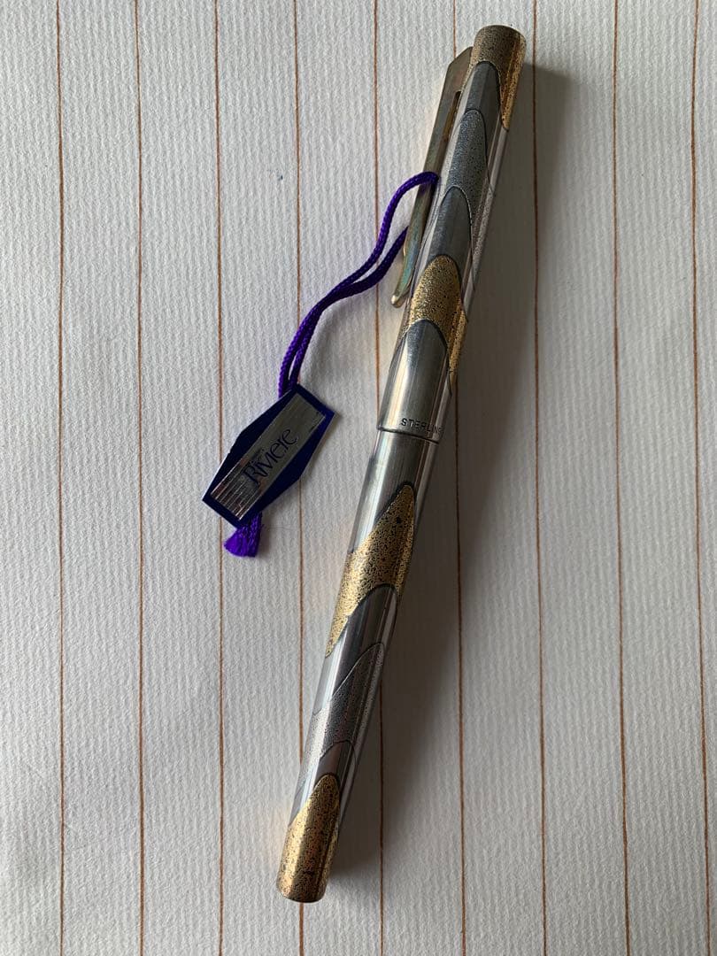 極めて希少 プラチナ Riviere シルバー 万年筆 18K