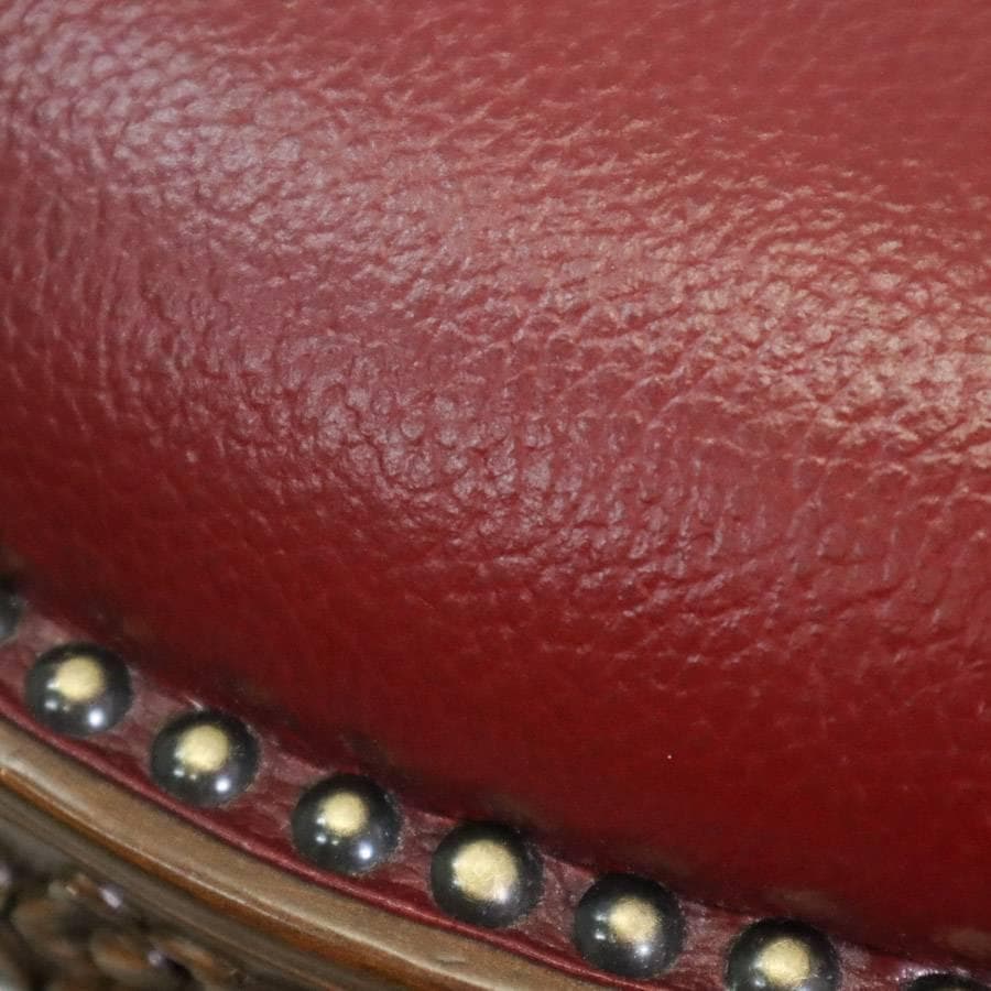 値下ロココ調 バニティチェア ドレッサー用椅子 木製フレーム 彫刻 鋲打ち