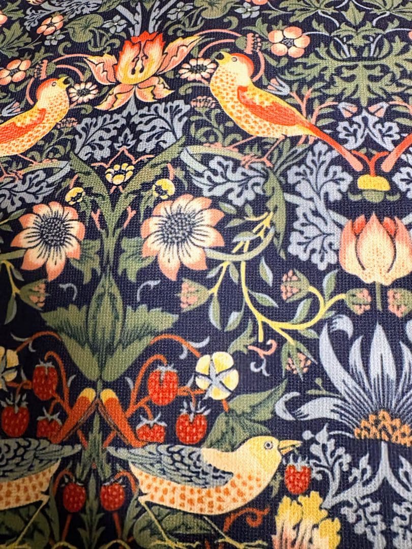 遮光３級ドレープカーテン2枚組 丈150×幅100ウィリアムモリス:いちご泥棒