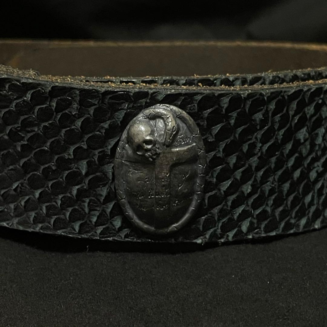 CIVARIZE ドクロ 十字架 ヘビ革 ベルト