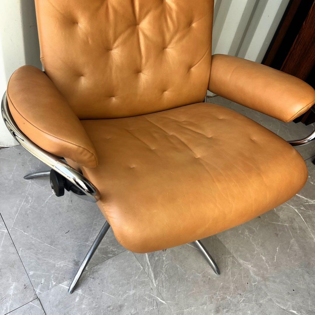 取付無料！エコーネス ストレスレスチェア メトロスター 本革キャメルチェア✨