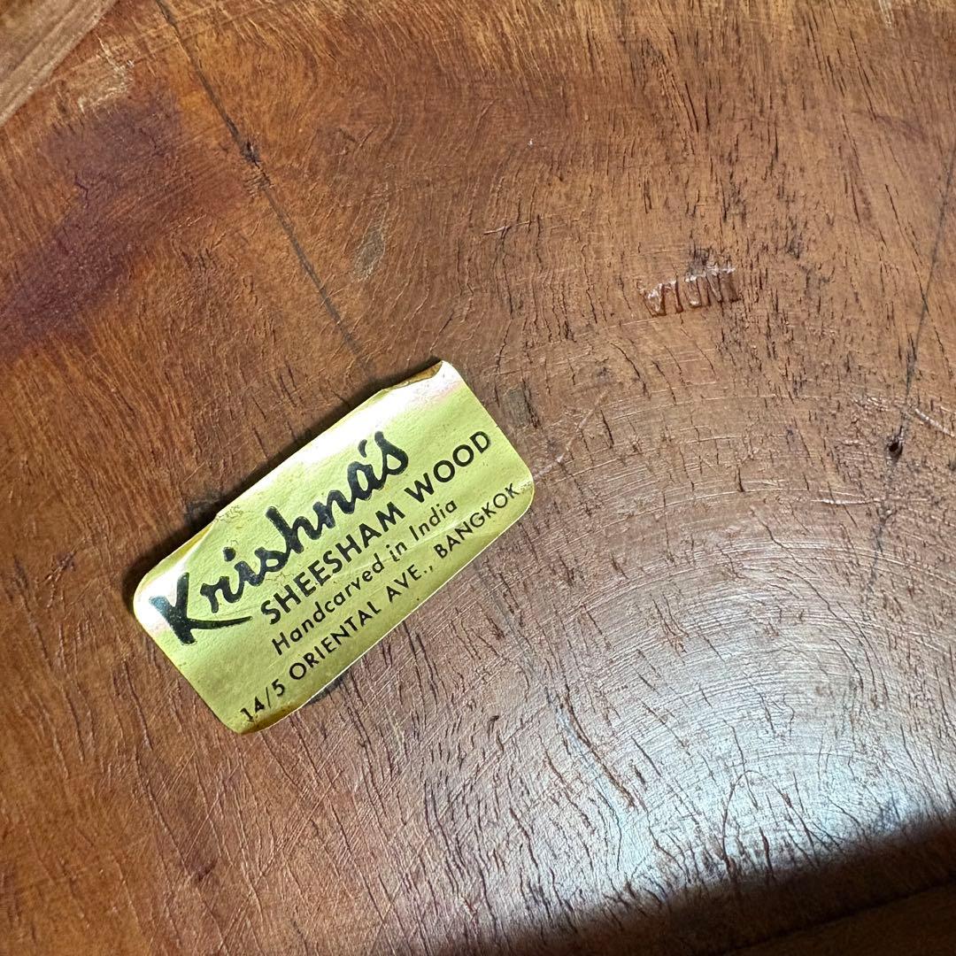 シーシャムウッド　彫刻テーブル　サイドテーブル　インド製　ヴィンテージ　②