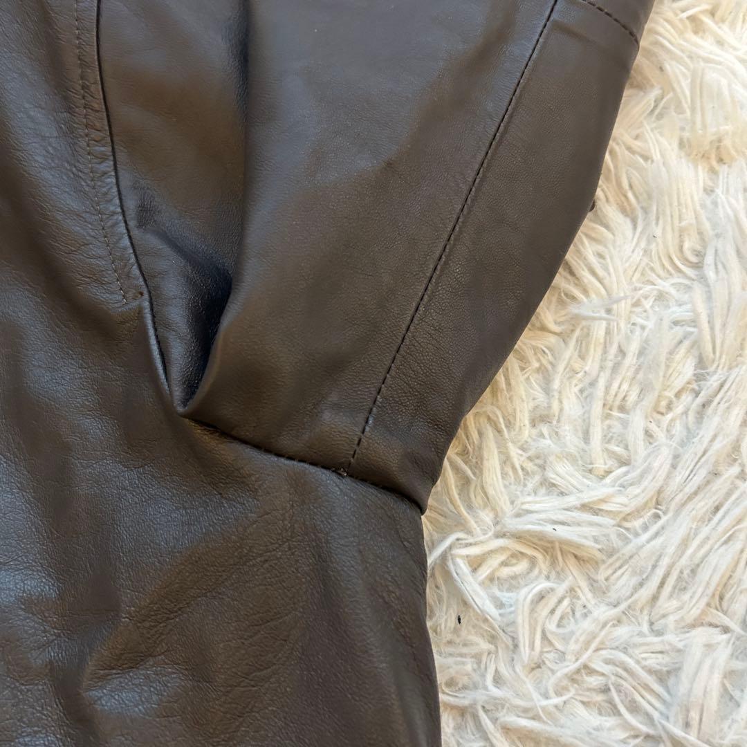 未使用級 EMMETI エンメティ レザージャケット 羊革 イタリア製 ブルゾン