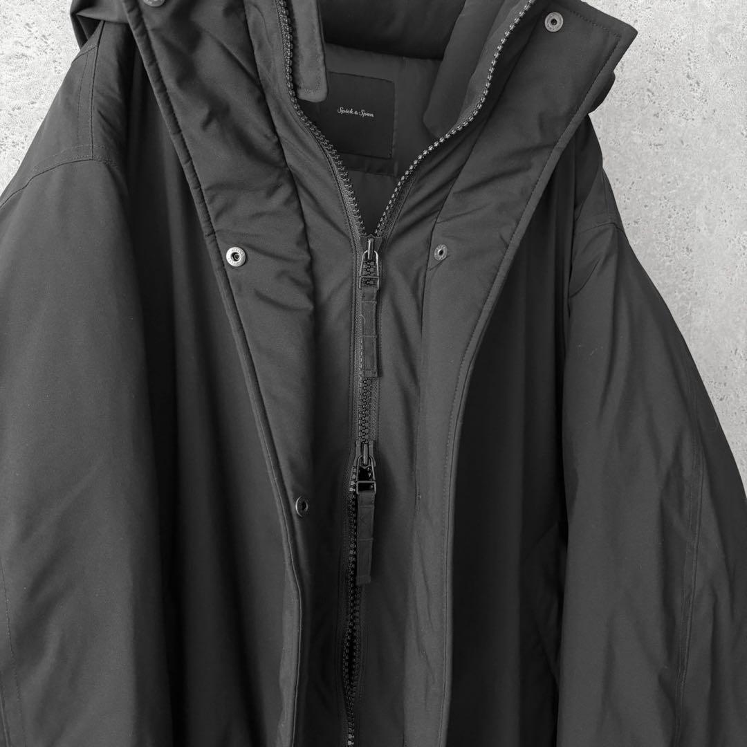 Spick&Span 撥水フーデッドダウンコート38 ブラック