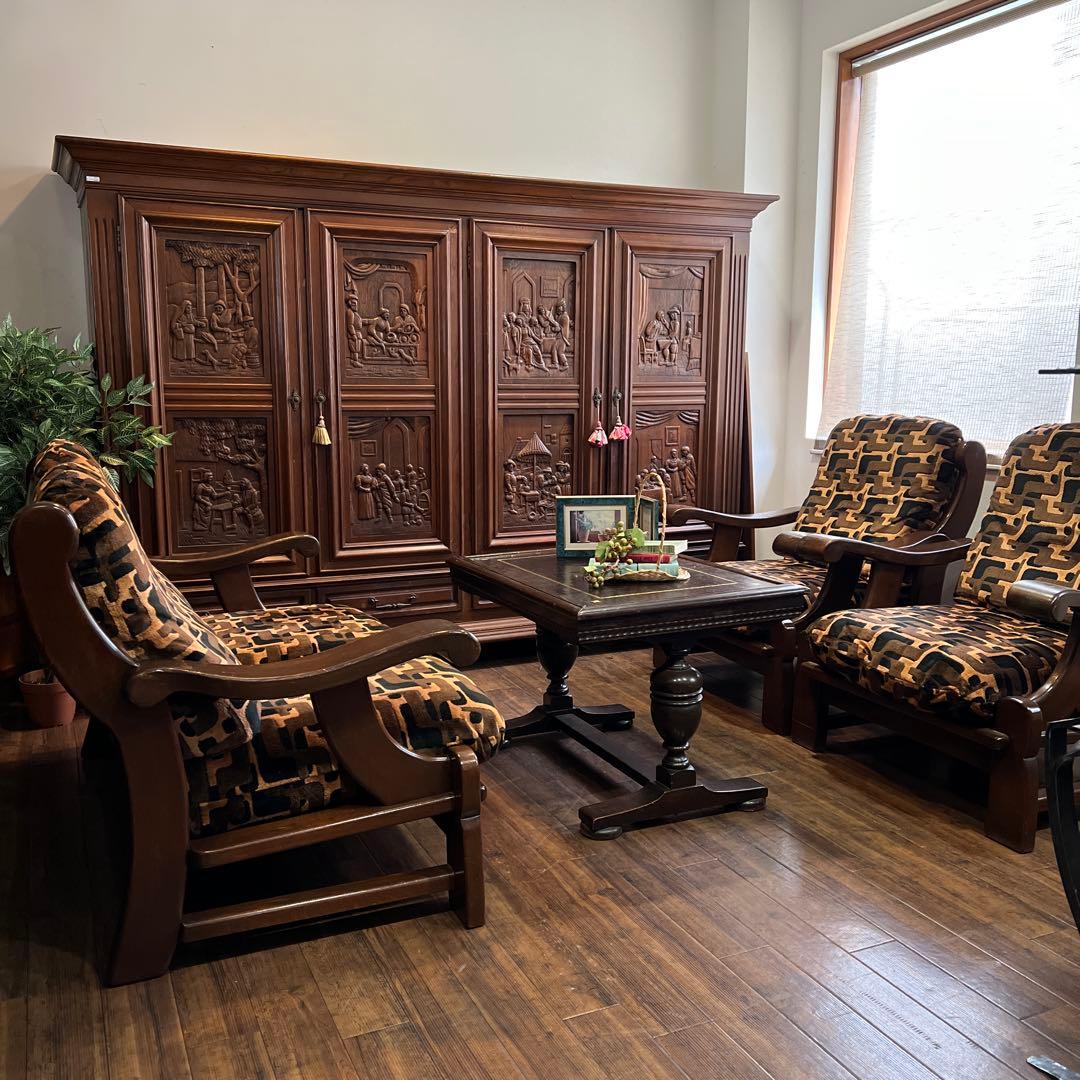 k385r120 オランダ民芸家具 ソファセット 2人掛け・1人掛け×2