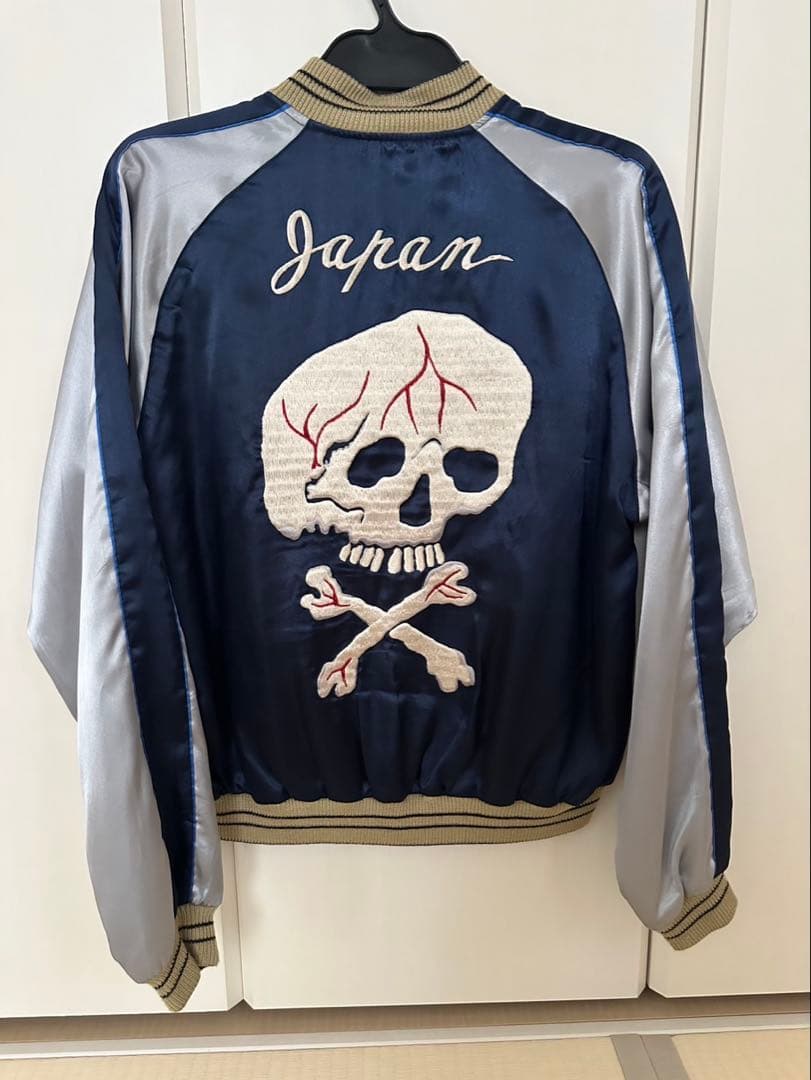 スカジャン スカルとドラゴン刺繍