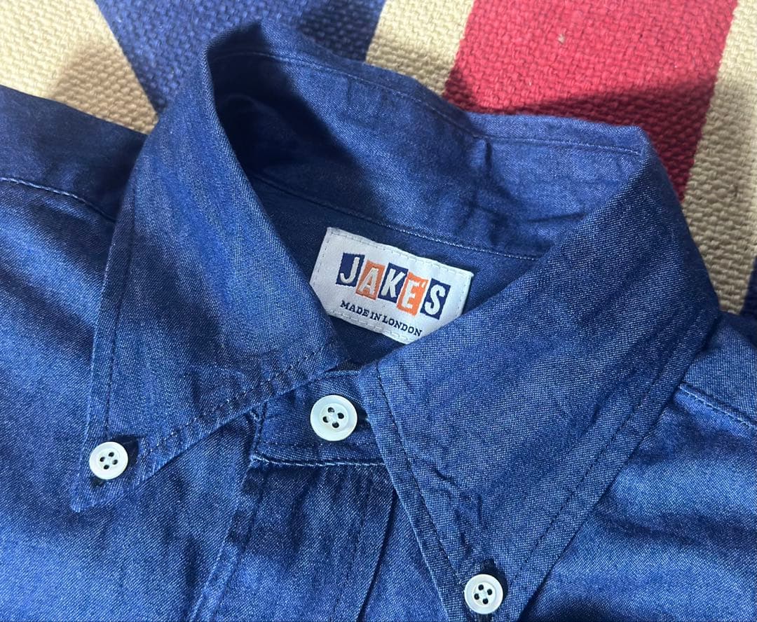 【英国製】Jake's デニムシャンブレー ボタンダウンシャツ 長袖