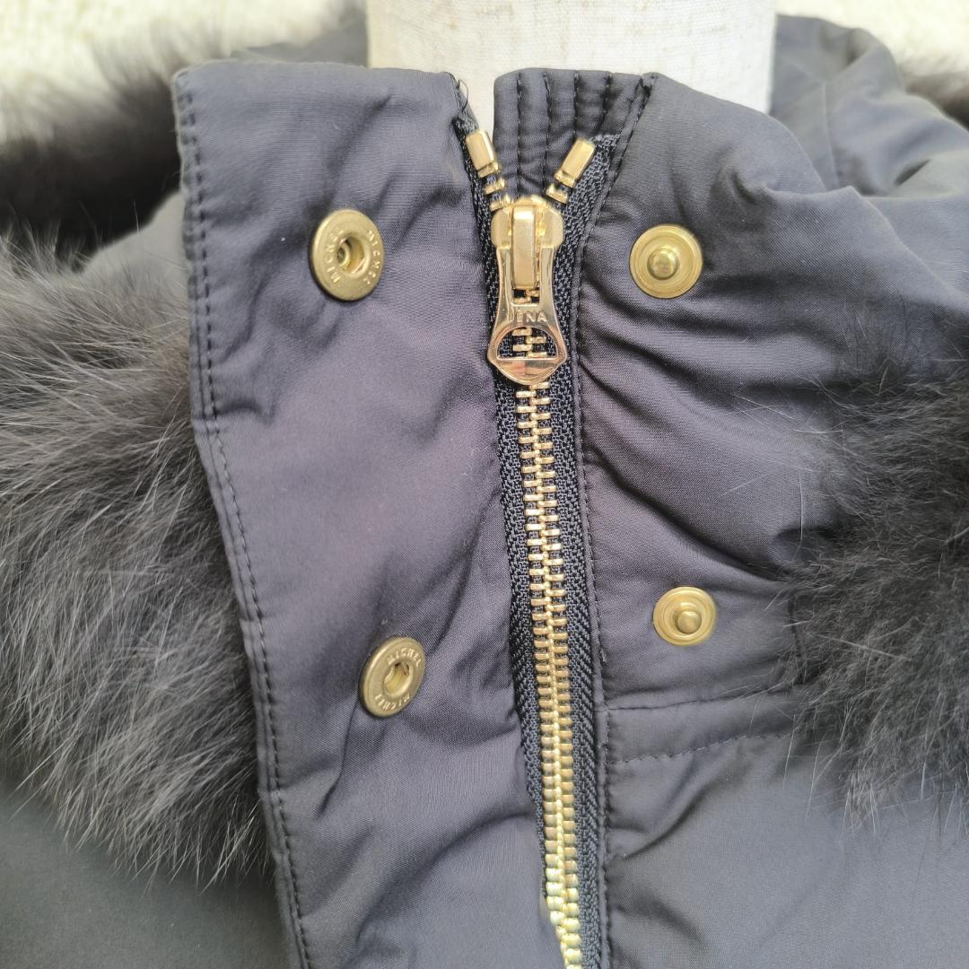 【極美品】IENA　イエナ　タフタ　ダウン　ロング　コート　フォックスファー　黒