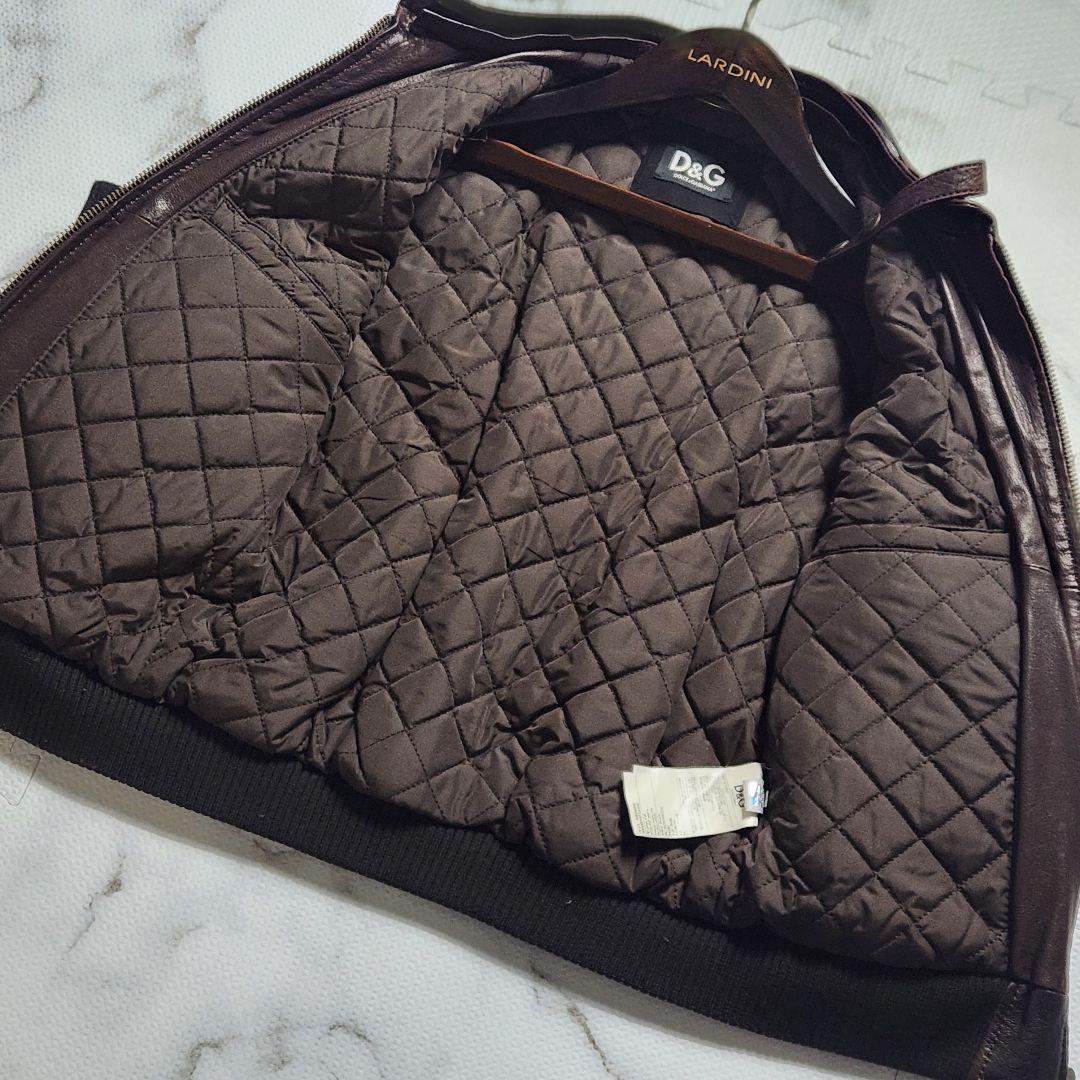 入手困難✨ドルチェ&ガッバーナ ライダースジャケット キルティング ラムレザー