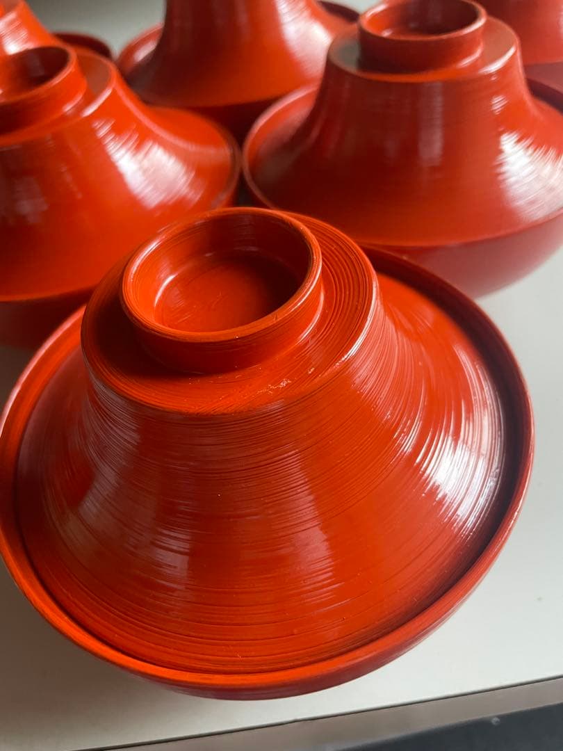 朱色 蓋付き汁椀 20セット